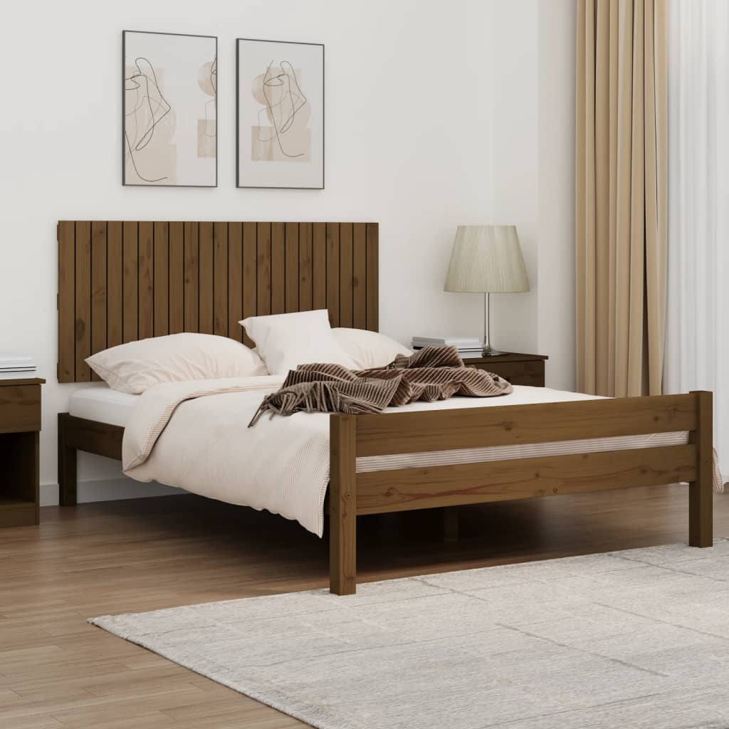 Wand-Kopfteil Honigbraun 140x3x60 cm Massivholz Kiefer