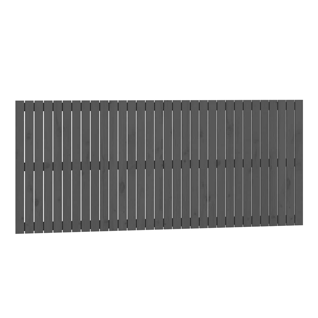 Wand-Kopfteil Grau 204x3x90 cm Massivholz Kiefer