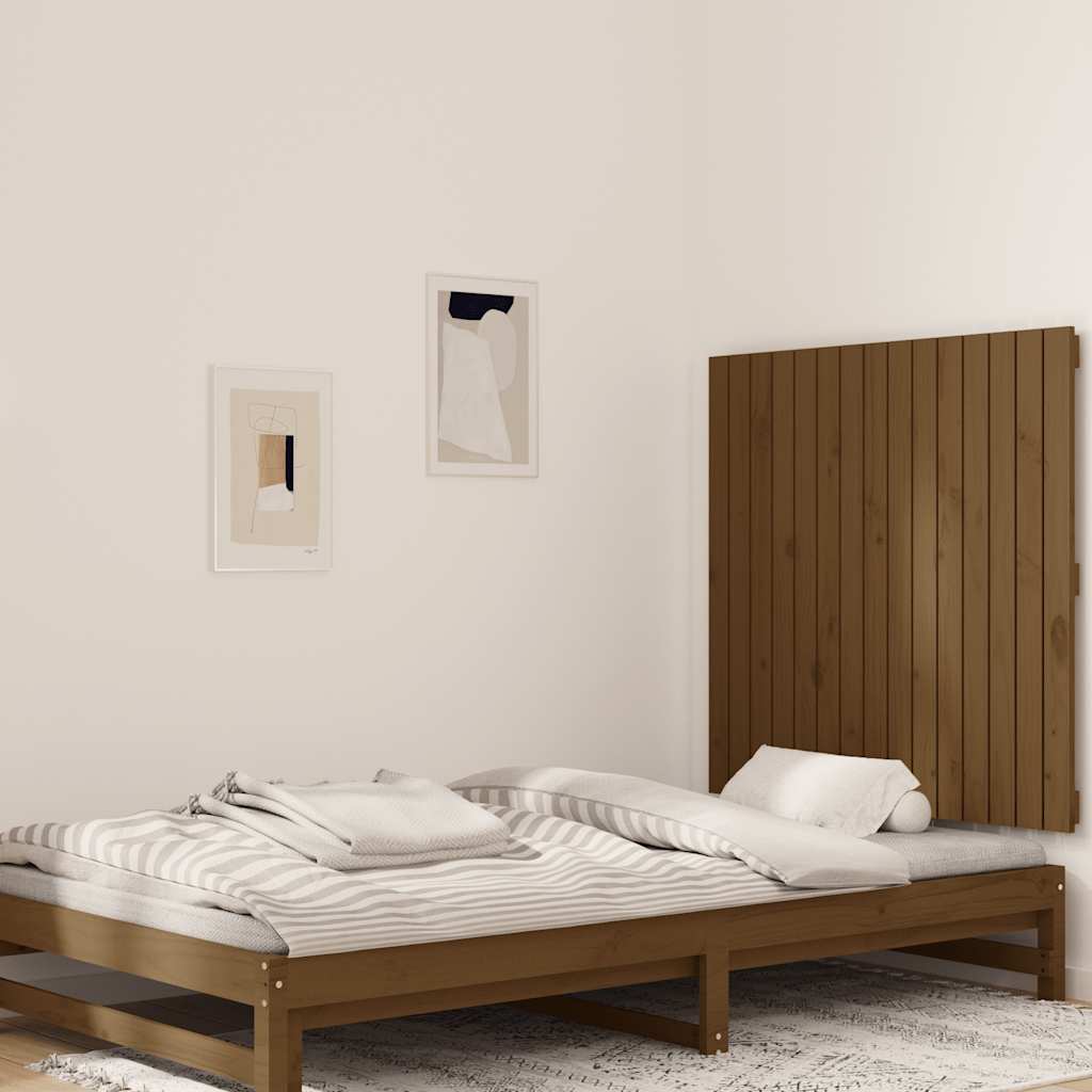 Wand-Kopfteil Honigbraun 95,5x3x90 cm Massivholz Kiefer