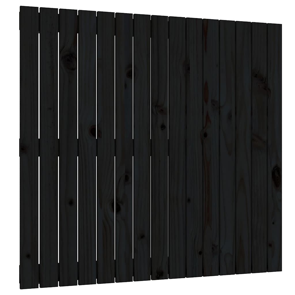 Wand-Kopfteil Schwarz 95,5x3x90 cm Massivholz Kiefer
