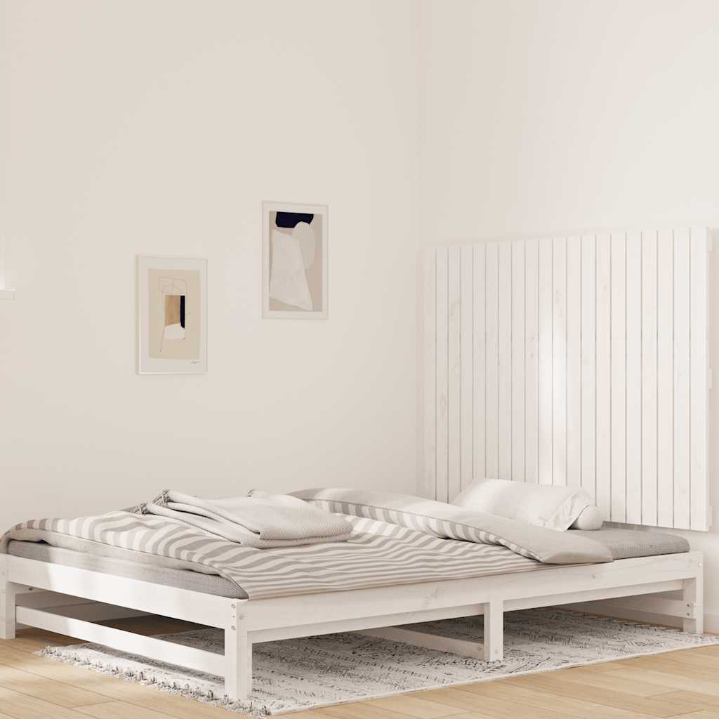 Wand-Kopfteil Weiß 127,5x3x90 cm Massivholz Kiefer