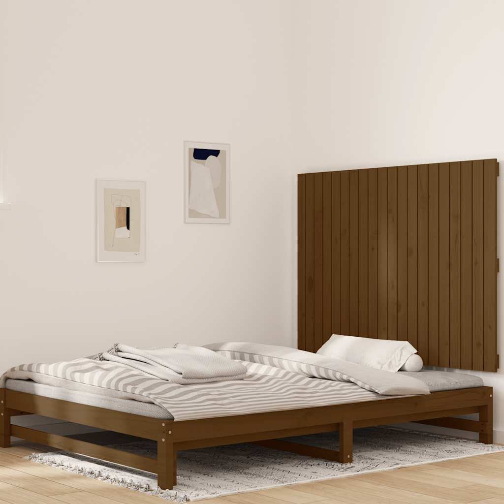 Wand-Kopfteil Honigbraun 127,5x3x90 cm Massivholz Kiefer