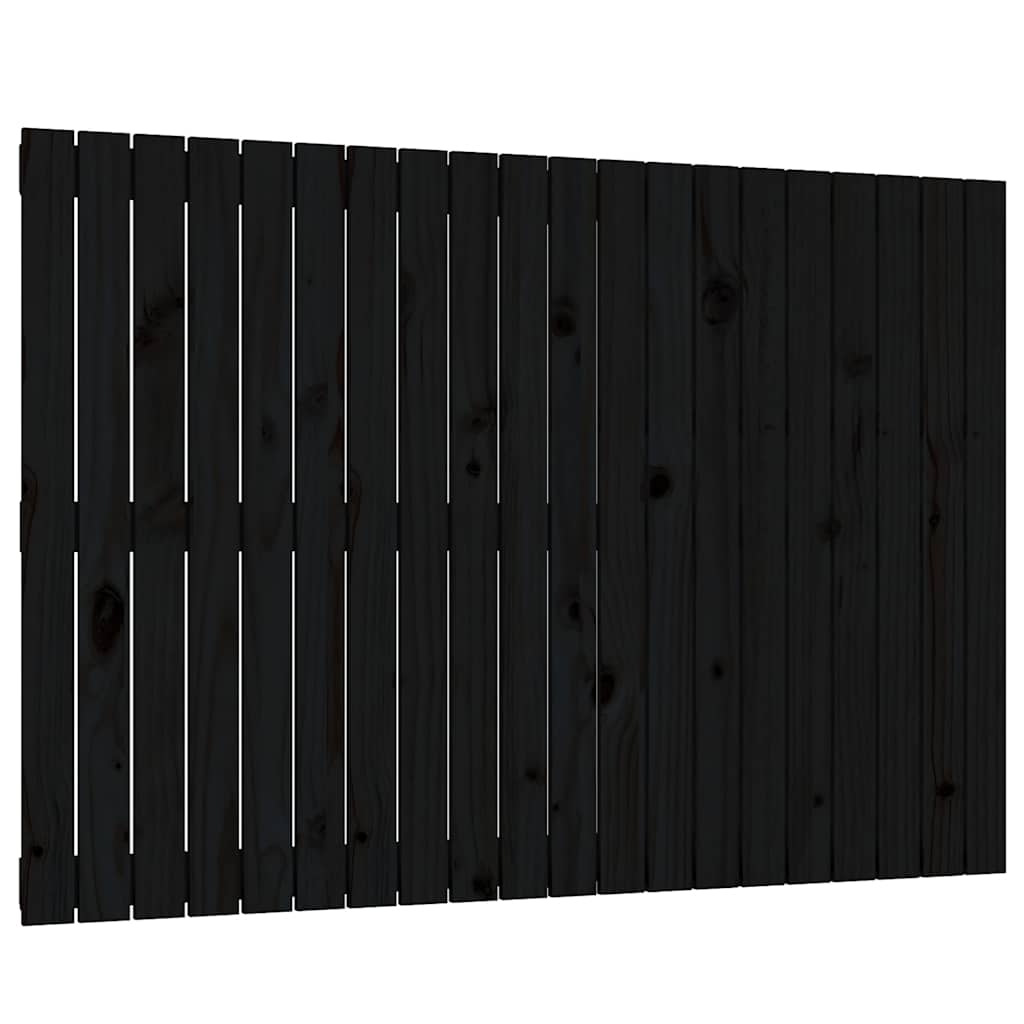Wand-Kopfteil Schwarz 127,5x3x90 cm Massivholz Kiefer
