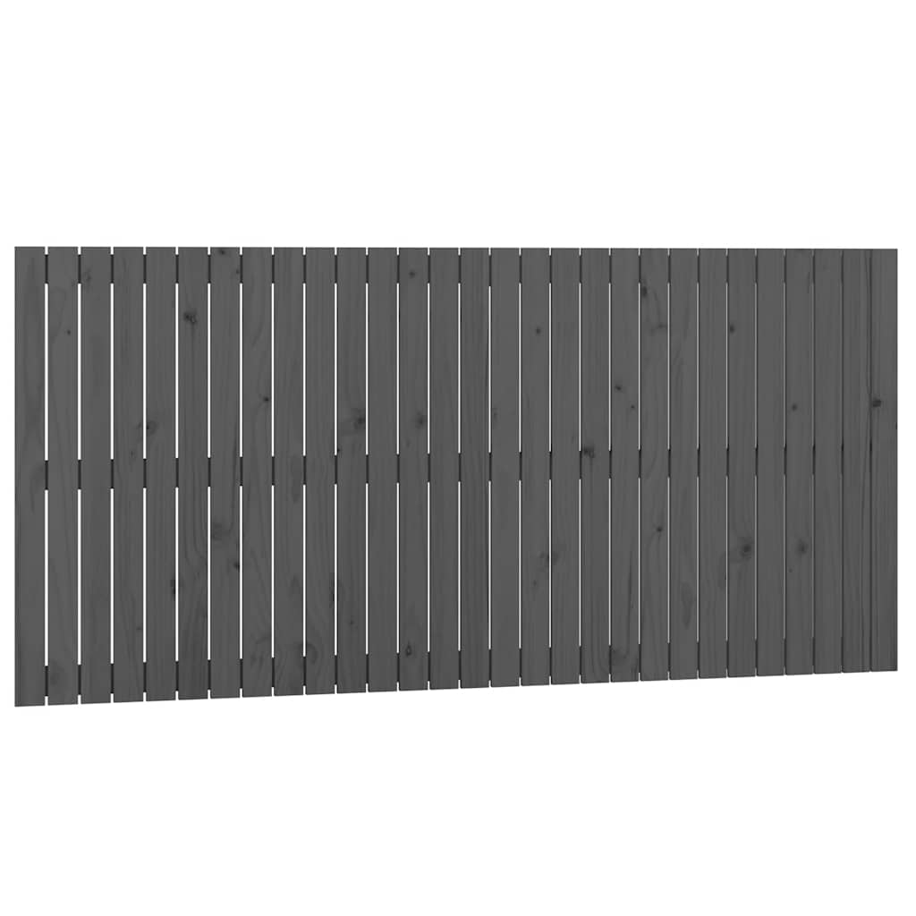 Wand-Kopfteil Grau 185x3x90 cm Massivholz Kiefer