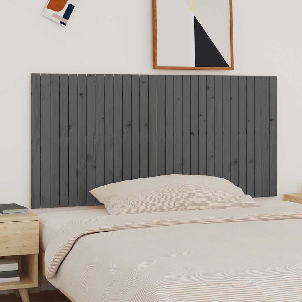Wand-Kopfteil Grau 185x3x90 cm Massivholz Kiefer
