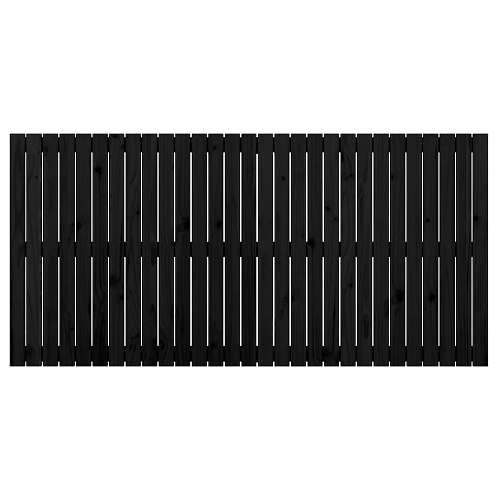 Wand-Kopfteil Schwarz 185x3x90 cm Massivholz Kiefer