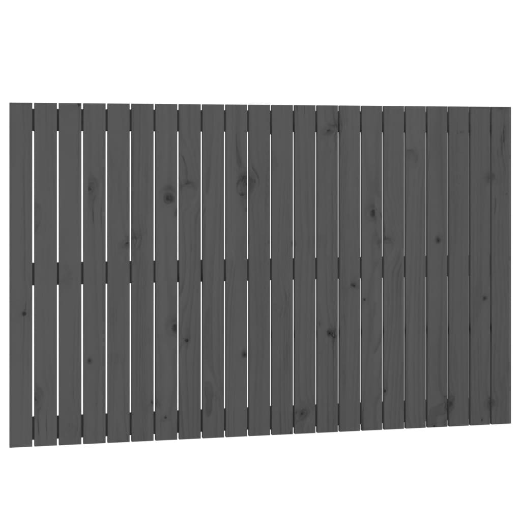 Wand-Kopfteil Grau 140x3x90 cm Massivholz Kiefer