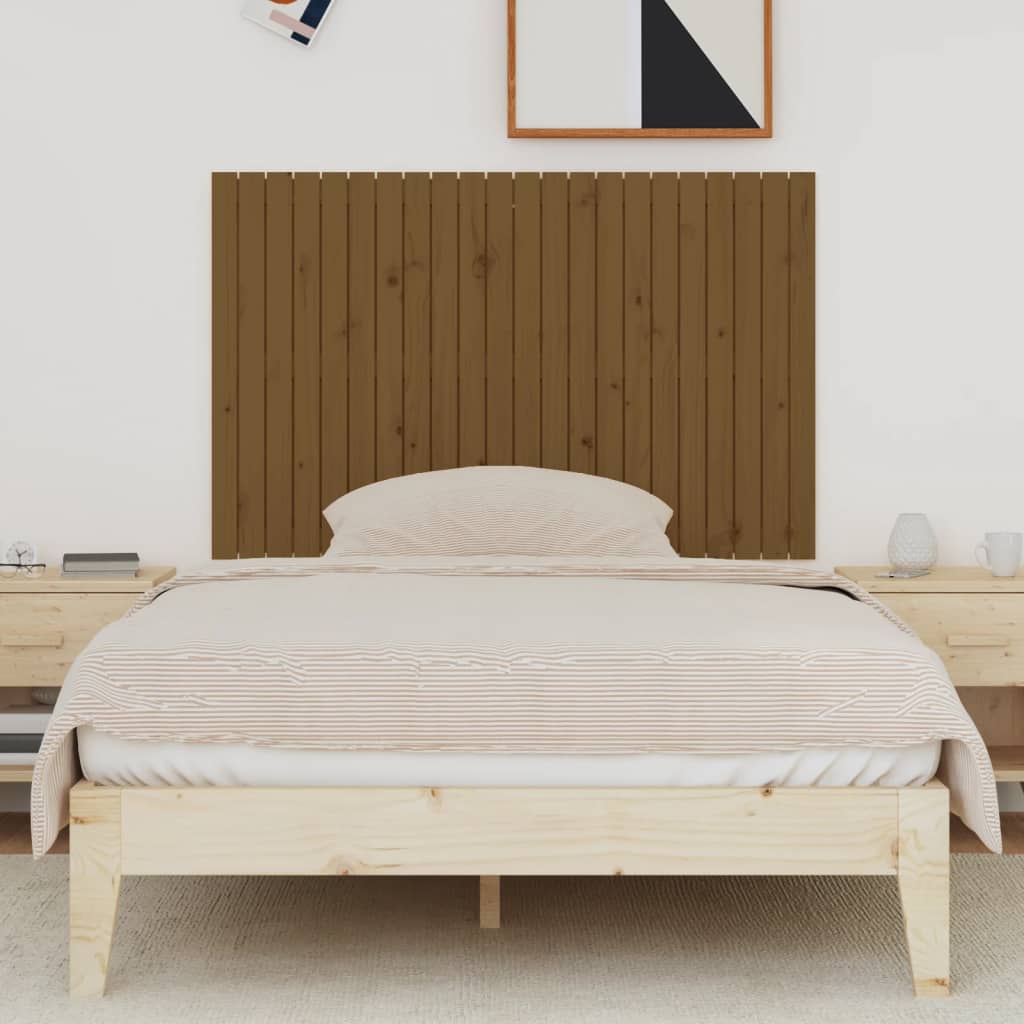 Wand-Kopfteil Honigbraun 140x3x90 cm Massivholz Kiefer