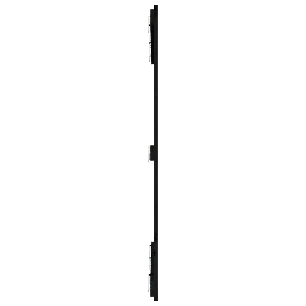 Wand-Kopfteil Schwarz 127,5x3x110 cm Massivholz Kiefer
