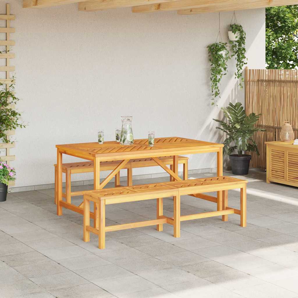 Garten Essgruppe 3 pcs Braun Massivholz Akazie