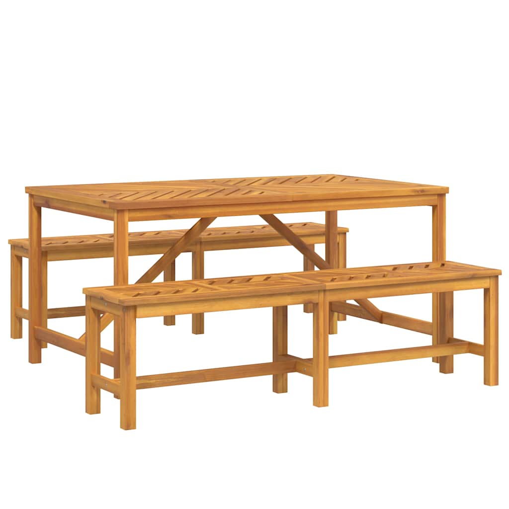 Garten Essgruppe 3 pcs Braun Massivholz Akazie