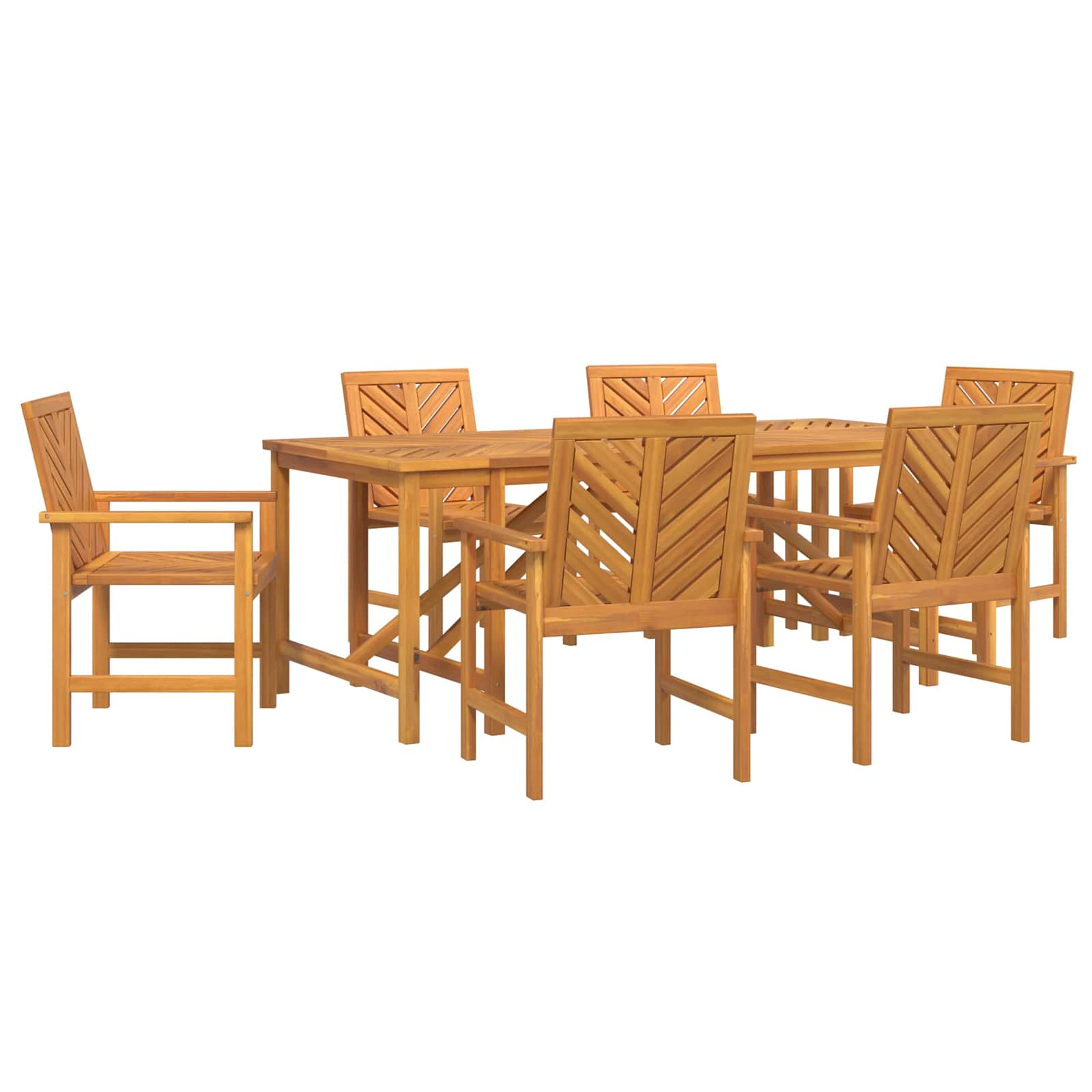 Garten Essgruppe 7 pcs Braun Massivholz Akazie
