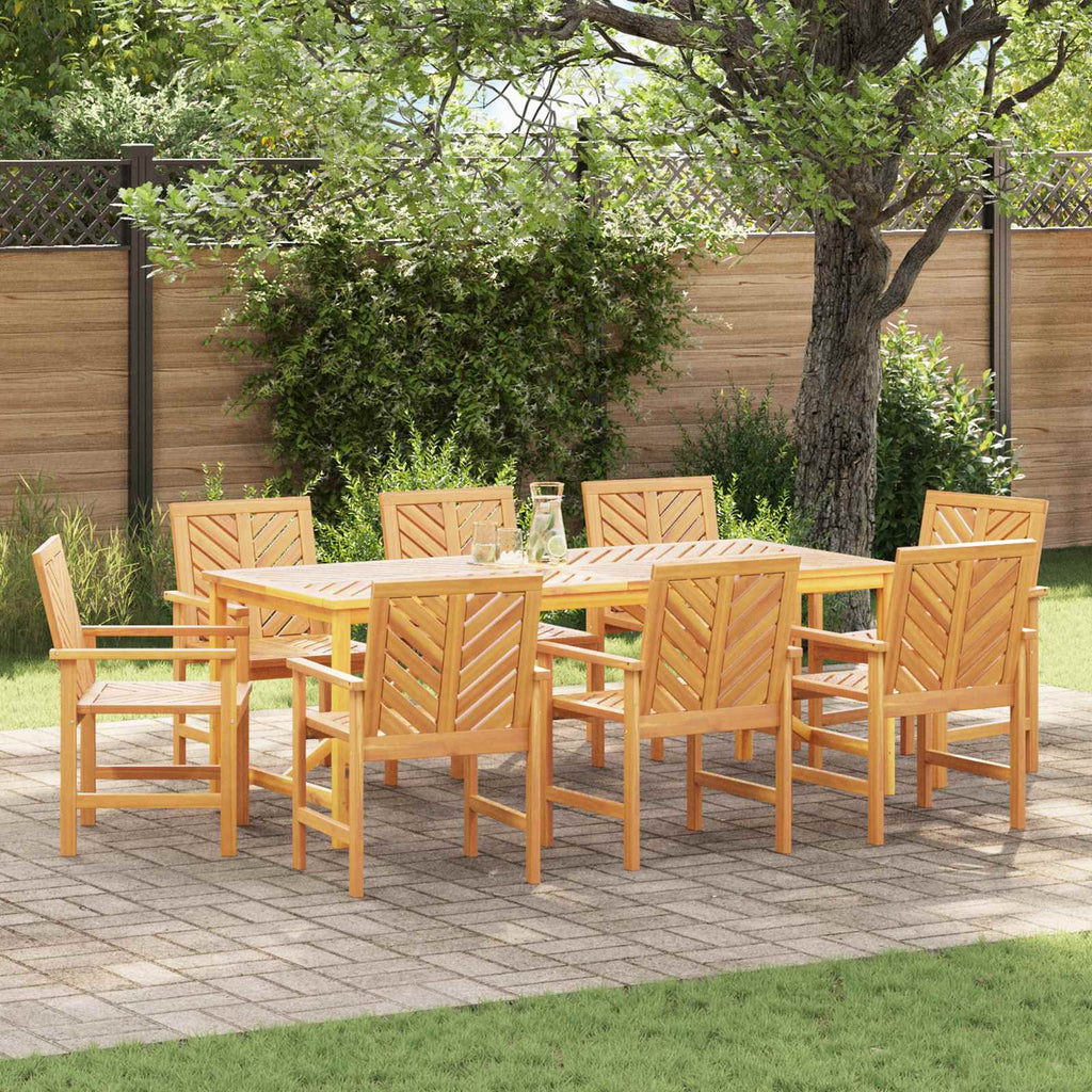 Garten Essgruppe 9 pcs Braun Massivholz Akazie