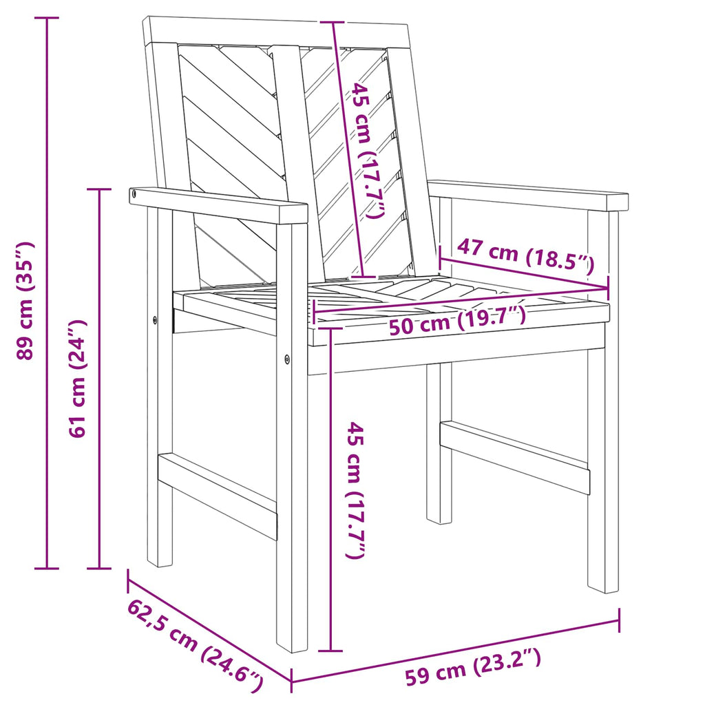 Garten Essgruppe 9 pcs Braun Massivholz Akazie
