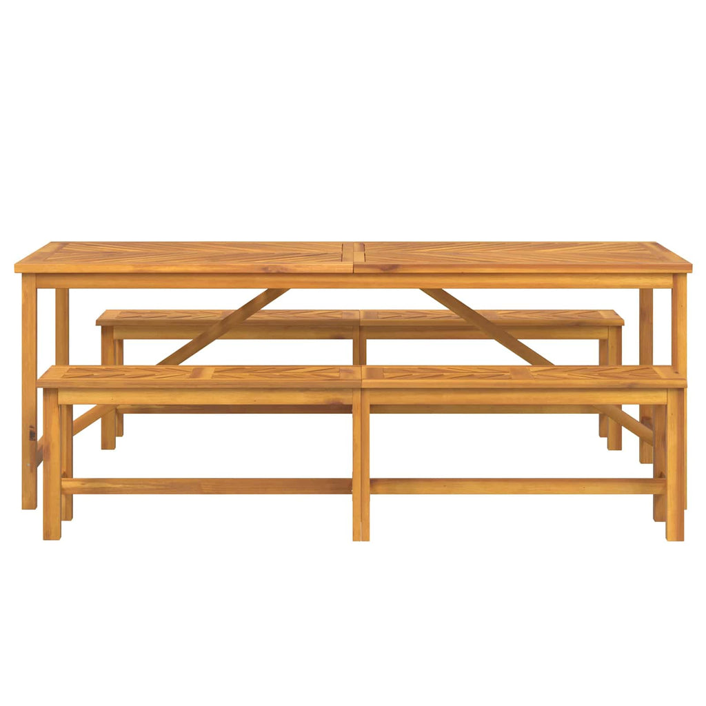 Garten Essgruppe 3 pcs Braun Massivholz Akazie