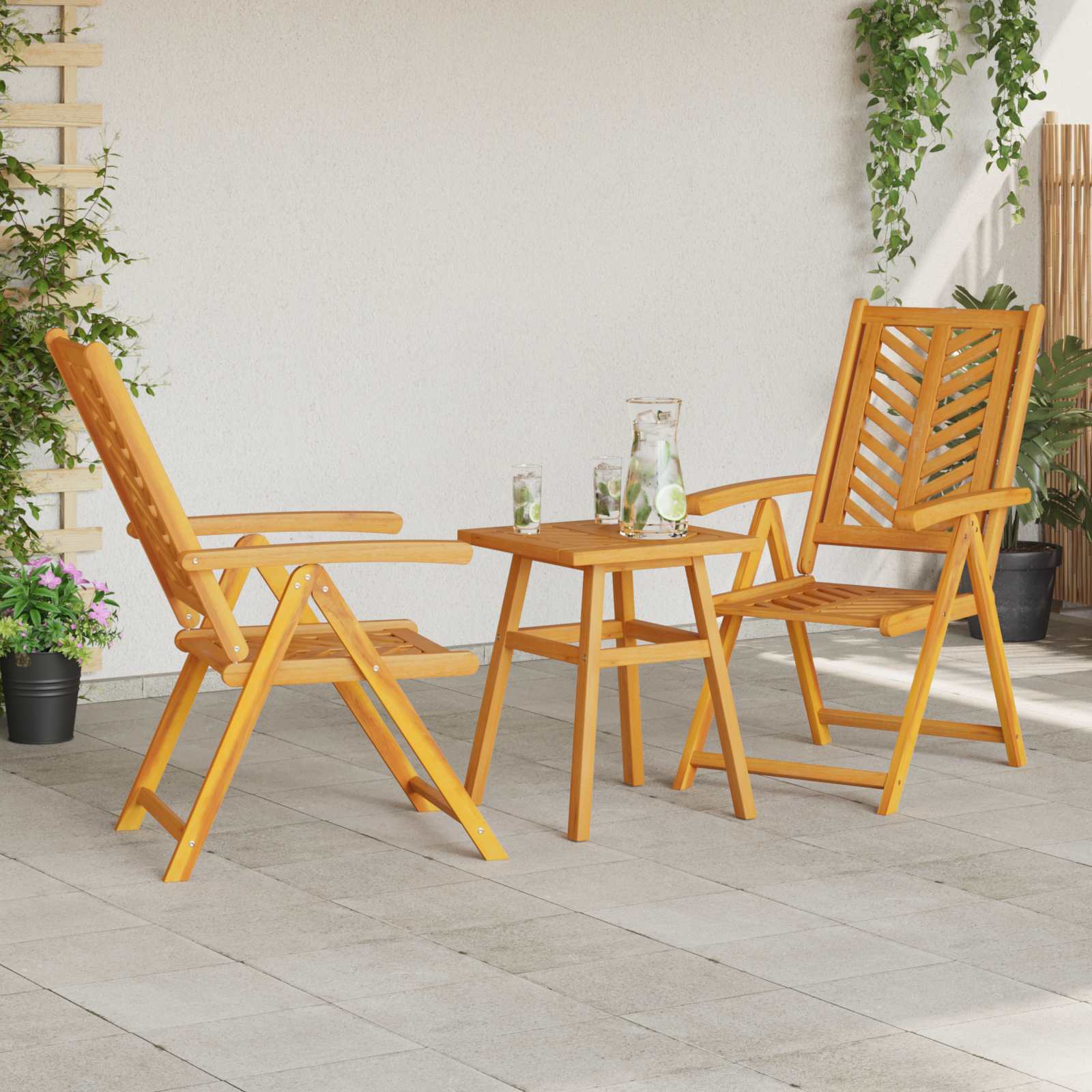 Garten Essgruppe 3 pcs Braun Massivholz Akazie