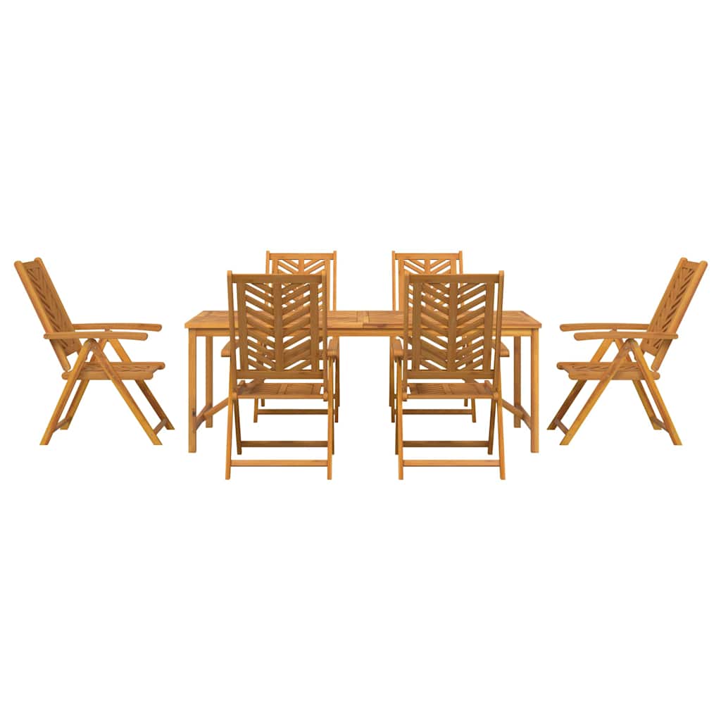 Garten Essgruppe 7 pcs Braun Massivholz Akazie