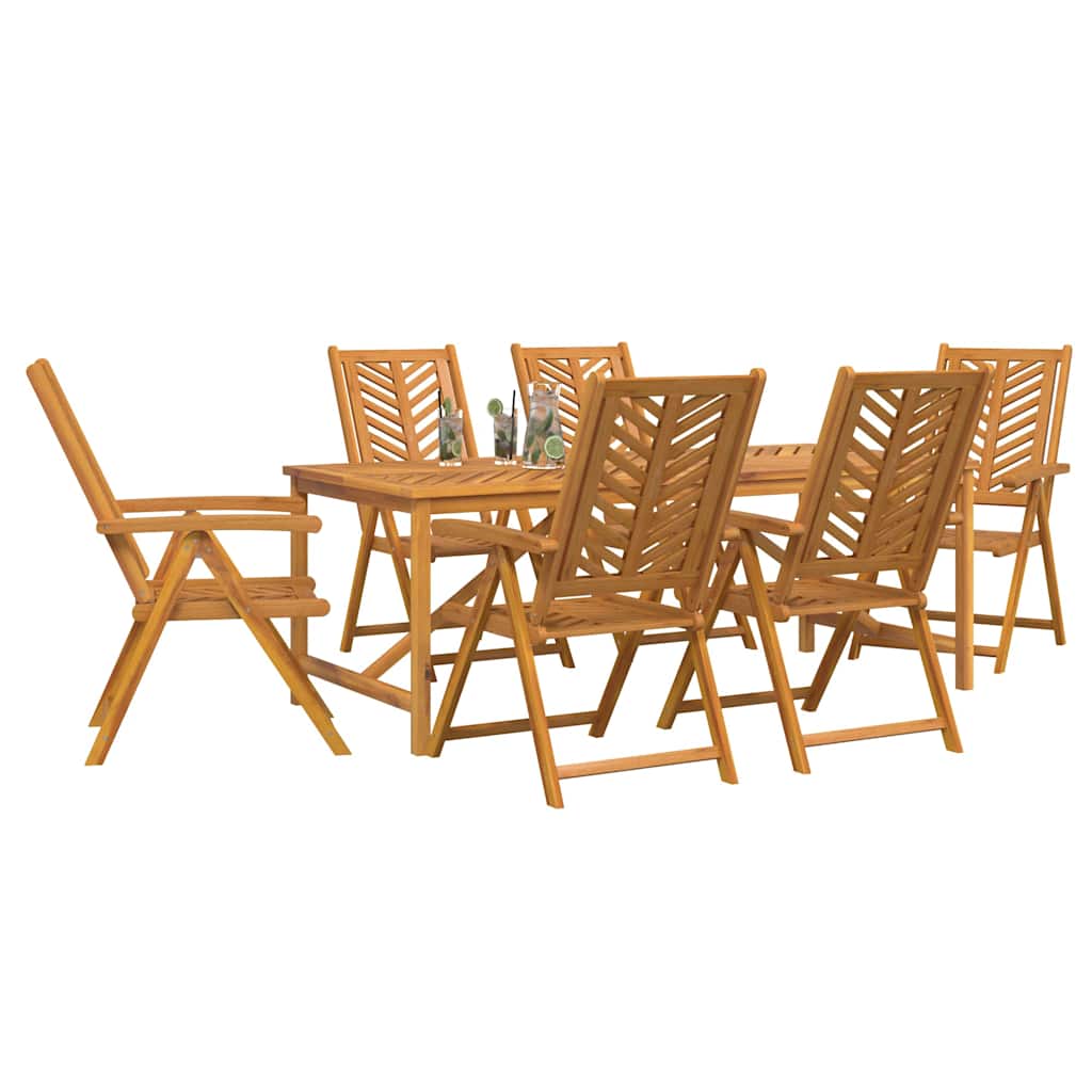 Garten Essgruppe 7 pcs Braun Massivholz Akazie