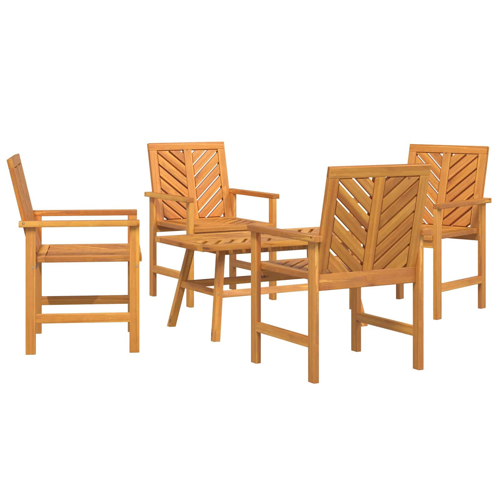 Garten-Lounge-Set 5 pcs Braun Massivholz Akazie