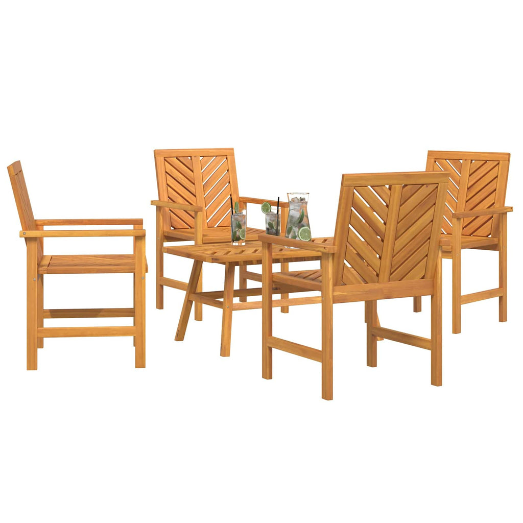 Garten-Lounge-Set 5 pcs Braun Massivholz Akazie