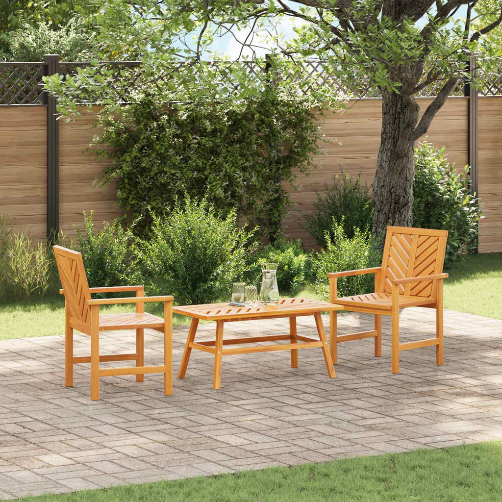 Garten-Lounge-Set 3 pcs Braun Massivholz Akazie
