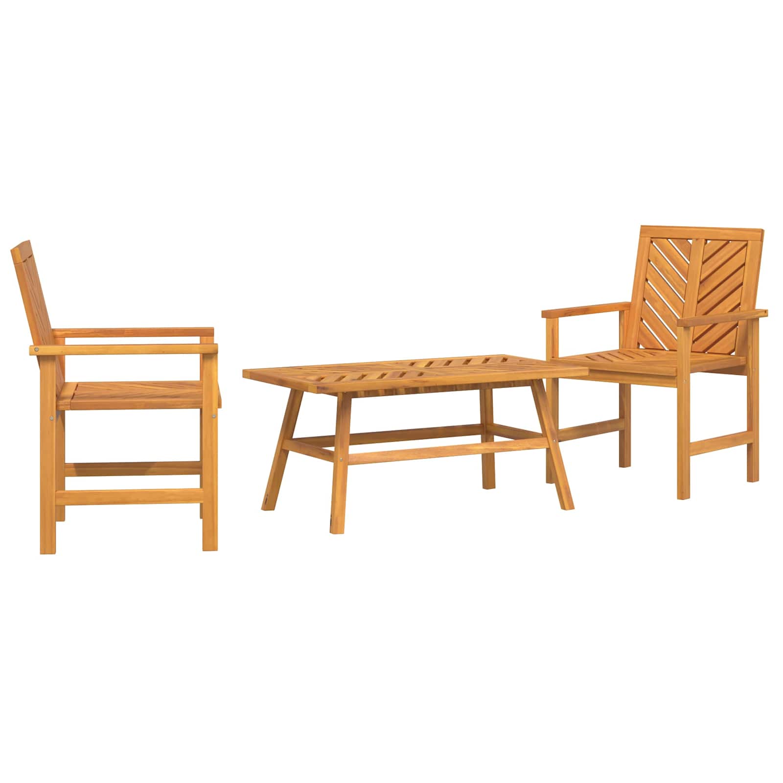 Garten-Lounge-Set 3 pcs Braun Massivholz Akazie