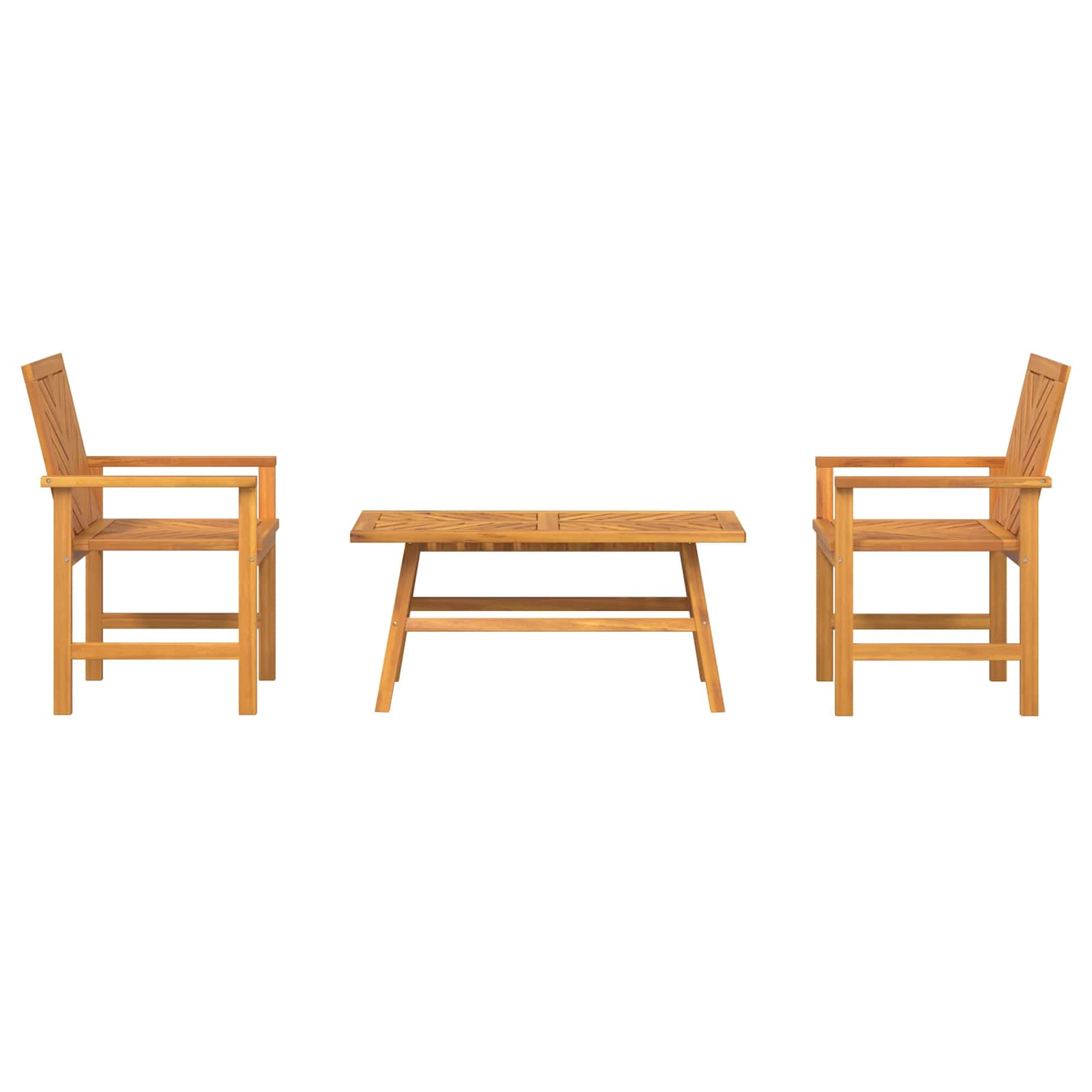 Garten-Lounge-Set 3 pcs Braun Massivholz Akazie