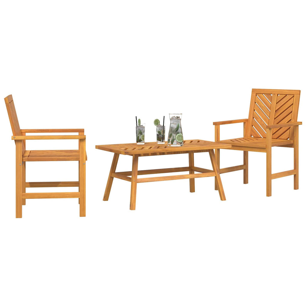 Garten-Lounge-Set 3 pcs Braun Massivholz Akazie