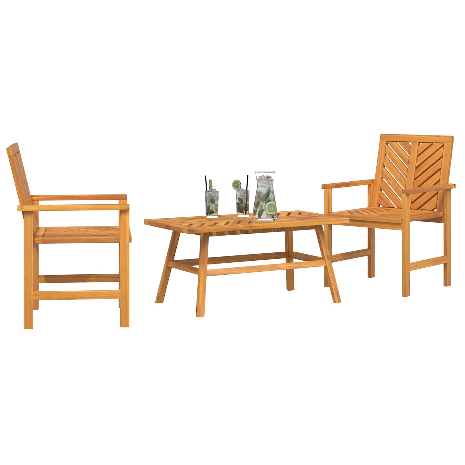 Garten-Lounge-Set 3 pcs Braun Massivholz Akazie