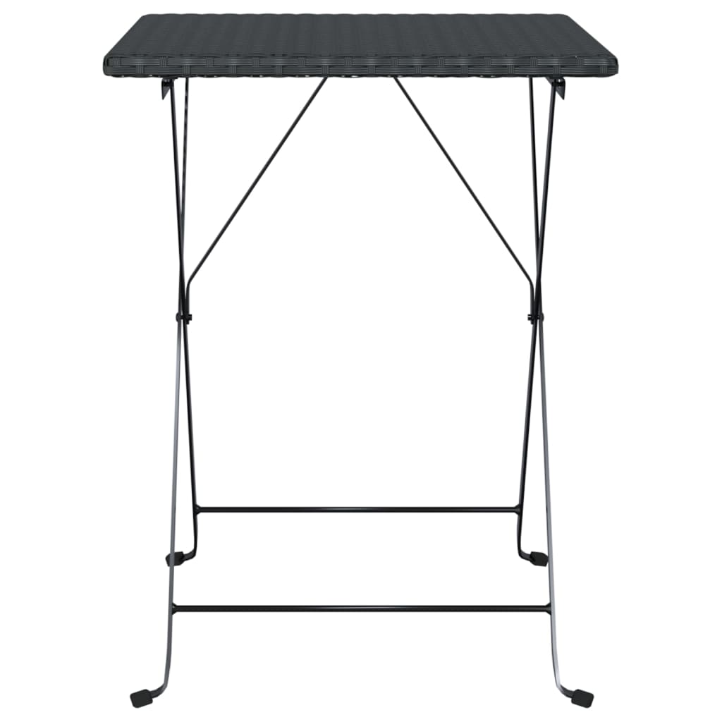 Bistrotisch Klappbar Schwarz 55x54x71 cm Poly Rattan