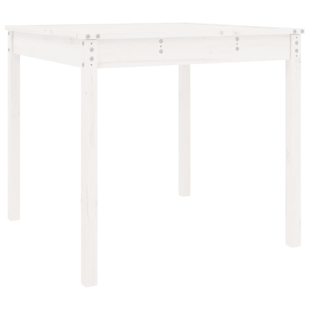 Gartentisch Weiß 82,5x82,5x76 cm Massivholz Kiefer