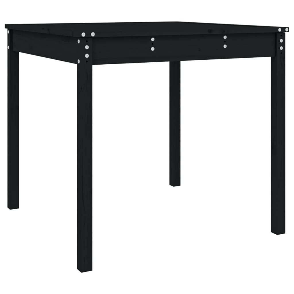 Gartentisch Schwarz 82,5x82,5x76 cm Massivholz Kiefer