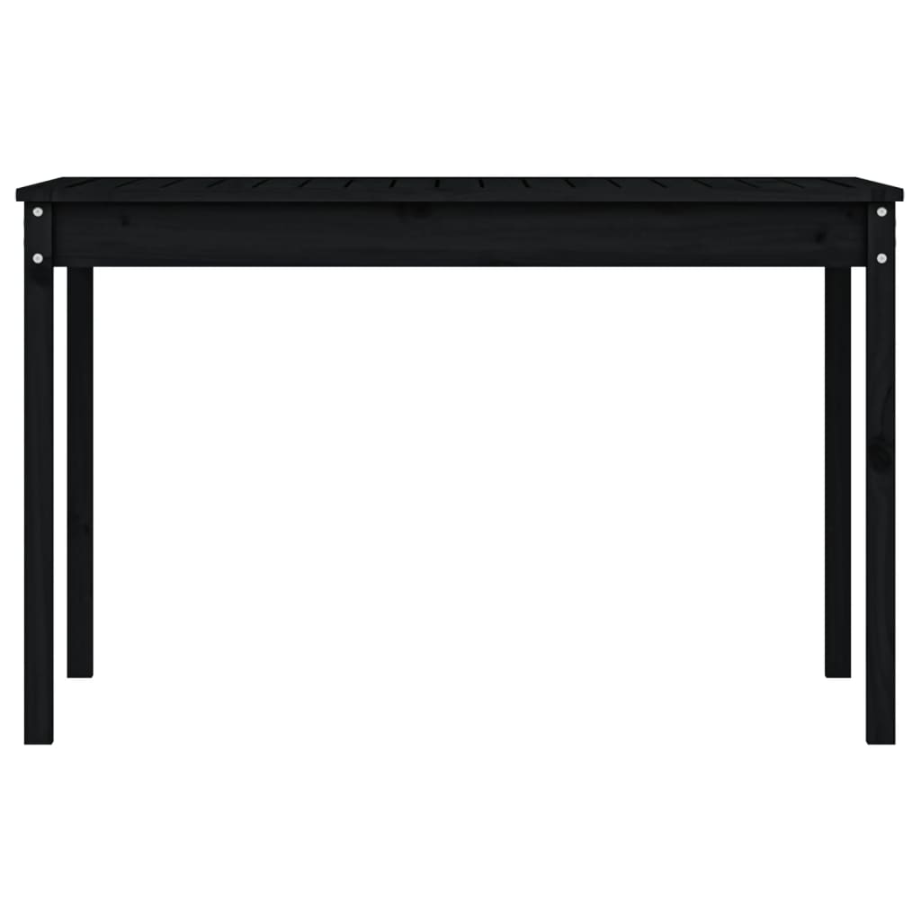 Gartentisch Schwarz 121x82,5x76 cm Massivholz Kiefer