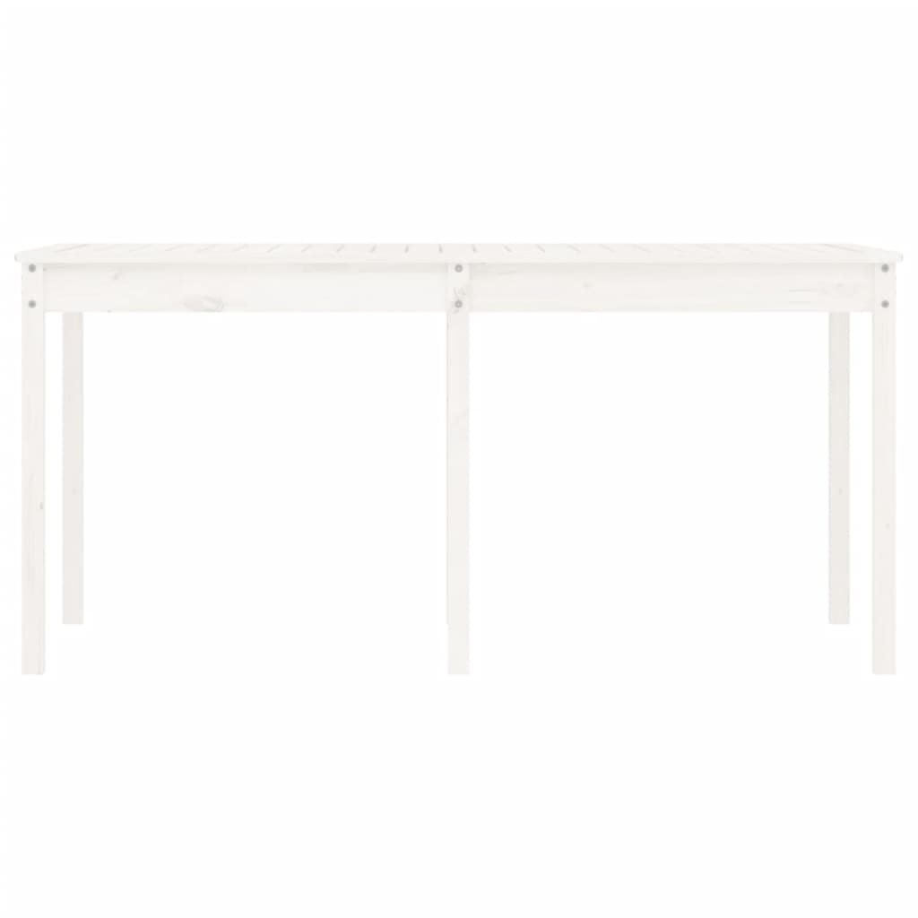 Gartentisch Weiß 159,5x82,5x76 cm Massivholz Kiefer