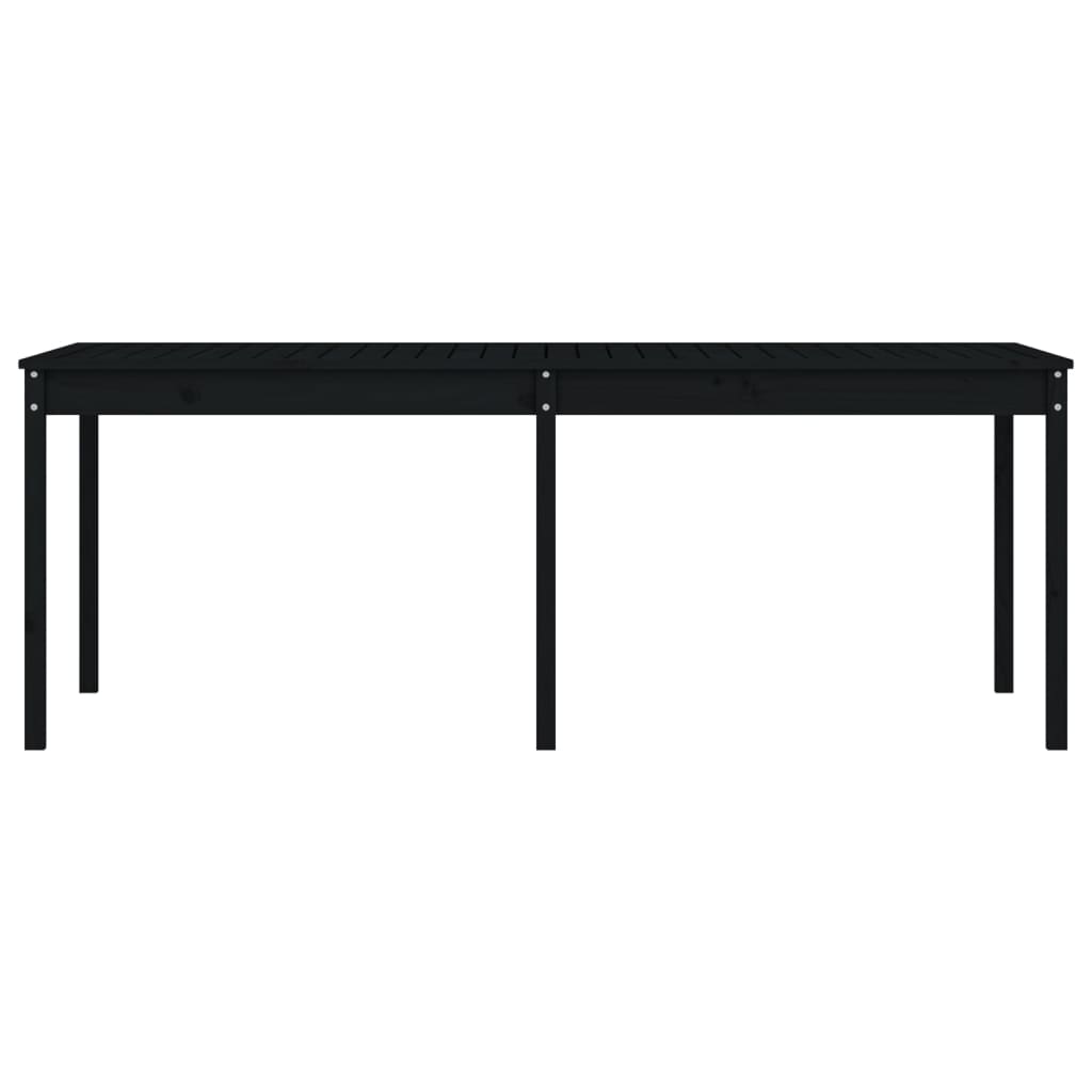 Gartentisch Schwarz 203,5x100x76 cm Massivholz Kiefer