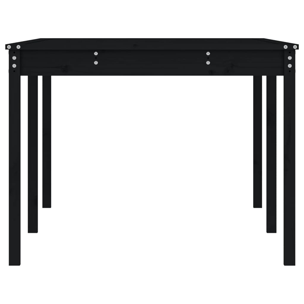 Gartentisch Schwarz 203,5x100x76 cm Massivholz Kiefer