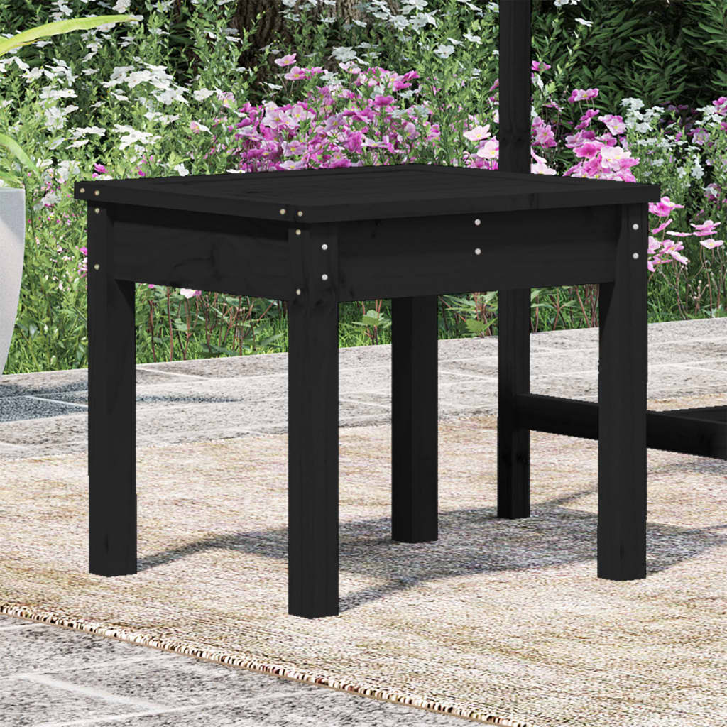 Gartenbank Schwarz 50x44x45 cm Massivholz Kiefer