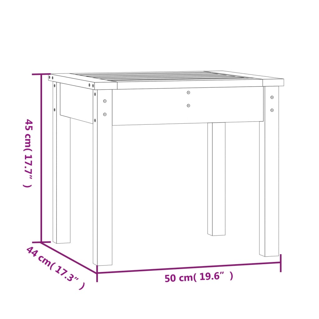 Gartenbank Schwarz 50x44x45 cm Massivholz Kiefer