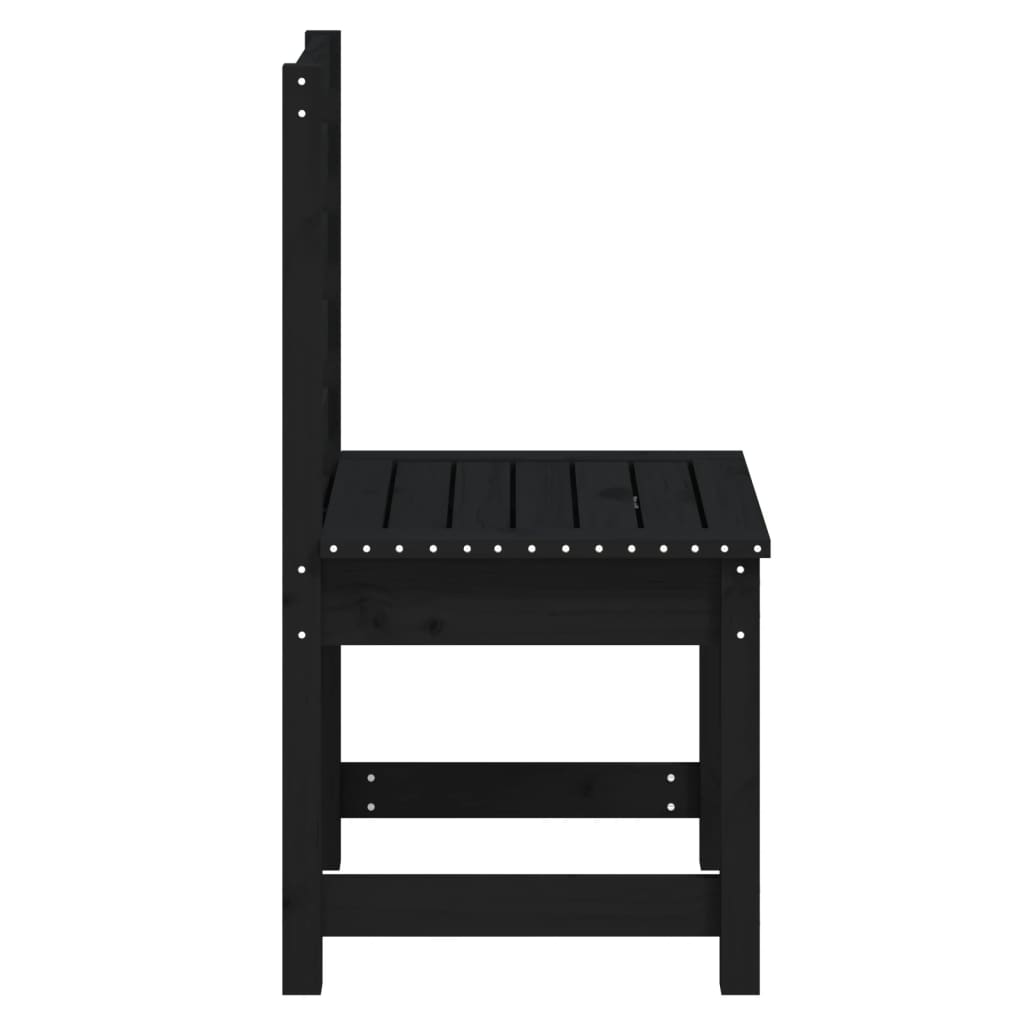 Gartenstühle 2 Stk. Schwarz 50x48x91,5 cm Massivholz Kiefer