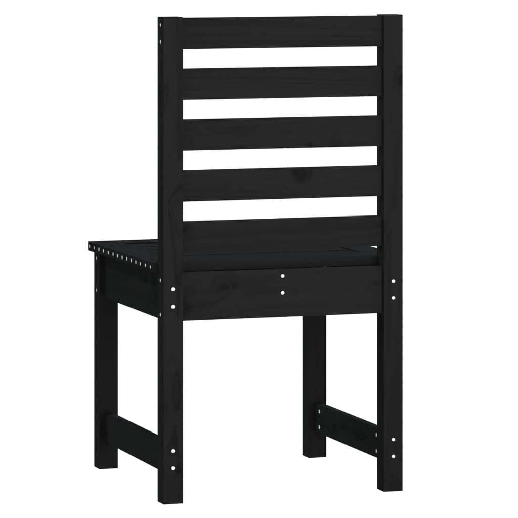 Gartenstühle 2 Stk. Schwarz 50x48x91,5 cm Massivholz Kiefer