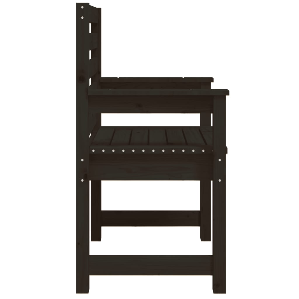 Gartenstühle 2 Stk. Schwarz 60x48x91 cm Massivholz Kiefer