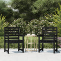 Gartenstühle 2 Stk. Schwarz 60x48x91 cm Massivholz Kiefer