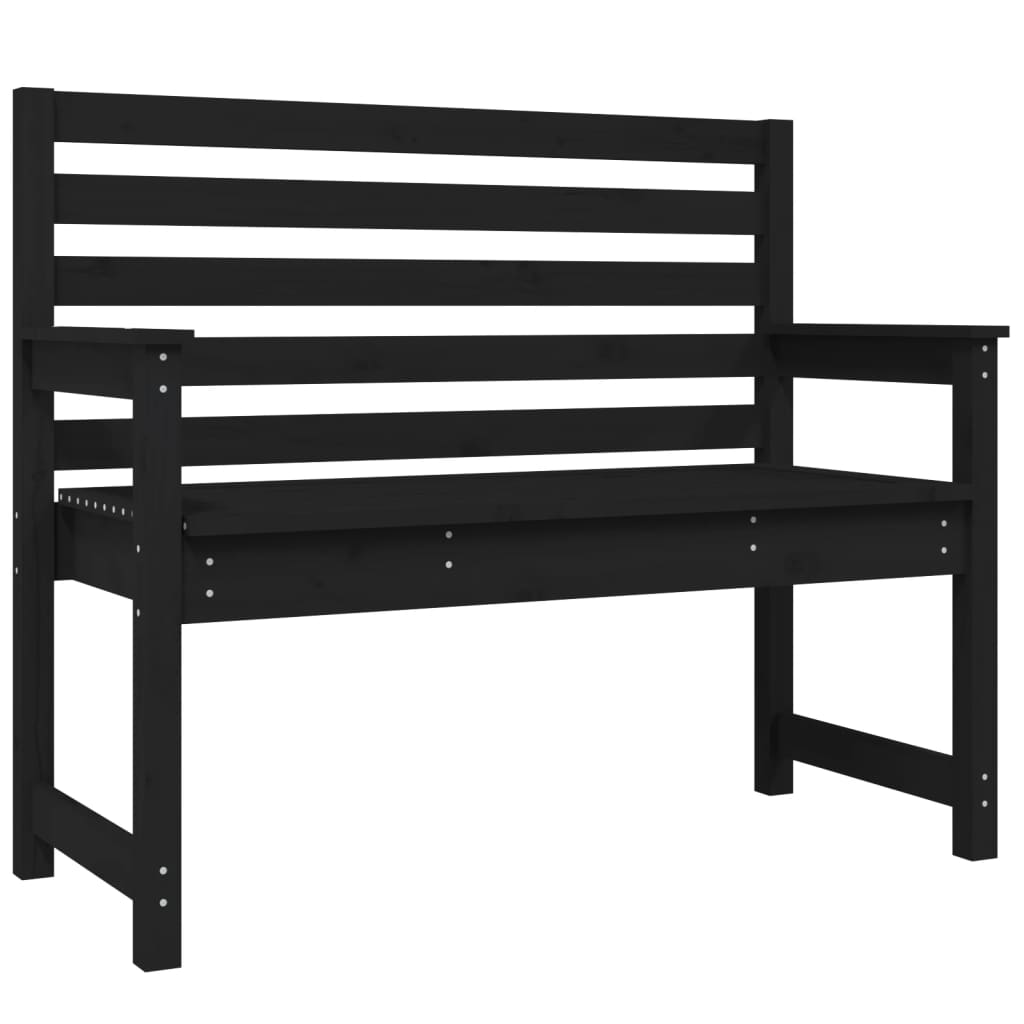 Gartenbank Schwarz 109x48x91,5 cm Massivholz Kiefer