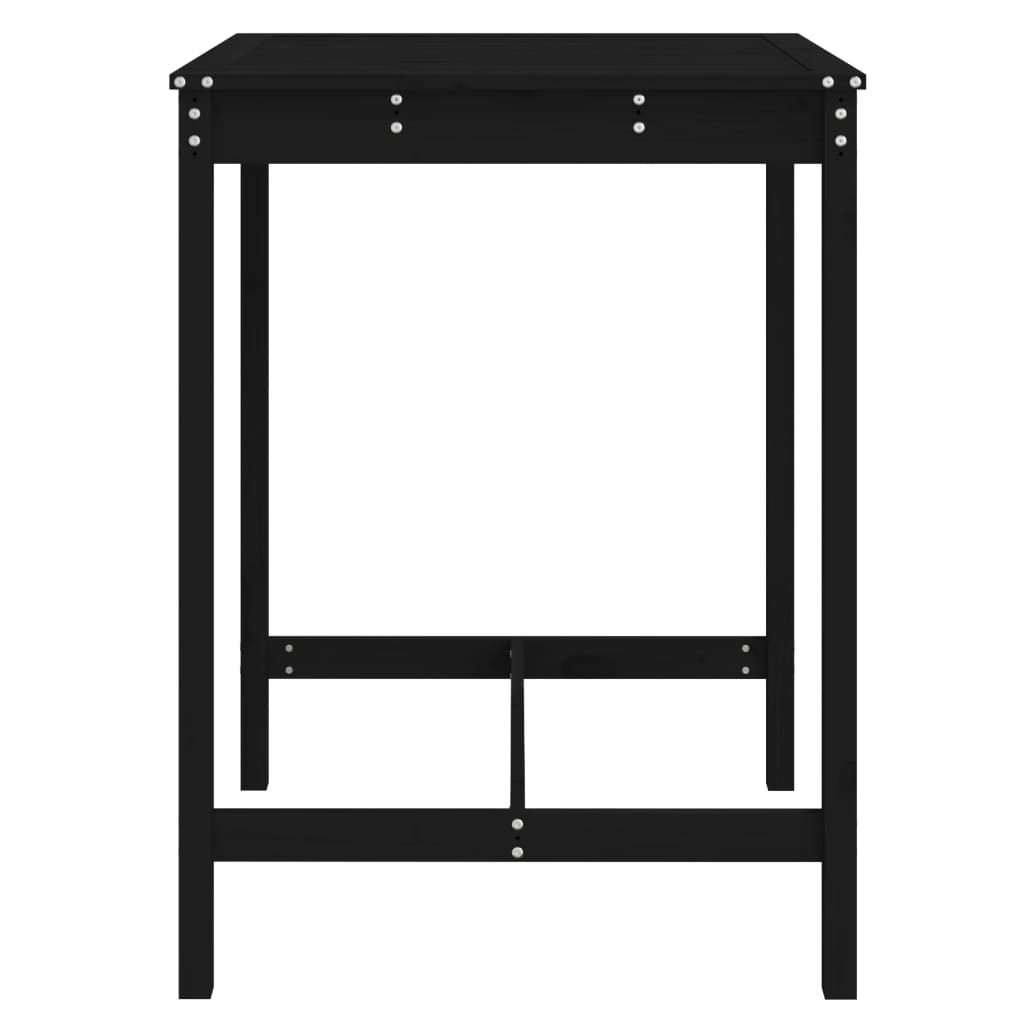 Gartentisch Schwarz 82,5x82,5x110 cm Massivholz Kiefer