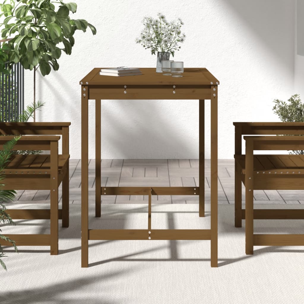 Gartentisch Honigbraun 121x82,5x110 cm Massivholz Kiefer