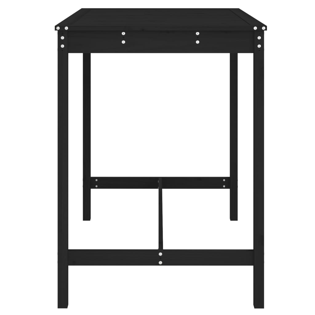 Gartentisch Schwarz 121x82,5x110 cm Massivholz Kiefer