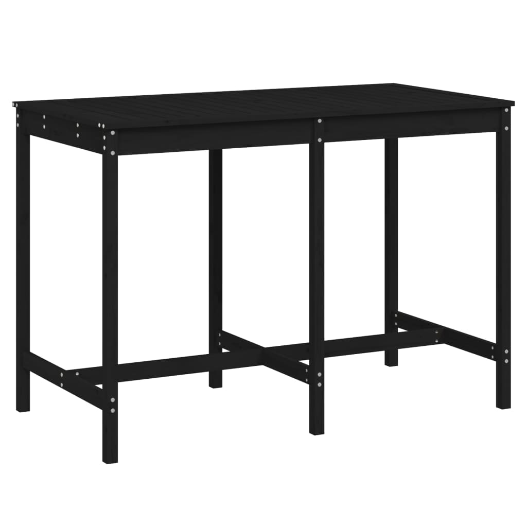 Gartentisch Schwarz 159,5x82,5x110 cm Massivholz Kiefer