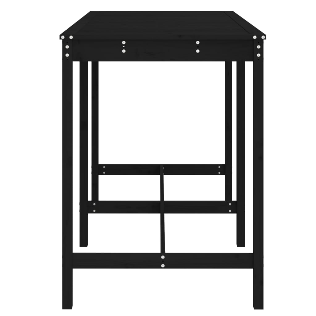 Gartentisch Schwarz 159,5x82,5x110 cm Massivholz Kiefer