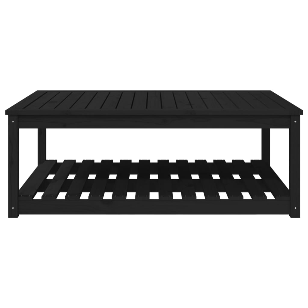 Gartentisch Schwarz 121x82,5x45 cm Massivholz Kiefer