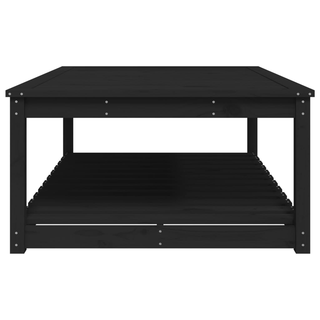 Gartentisch Schwarz 121x82,5x45 cm Massivholz Kiefer